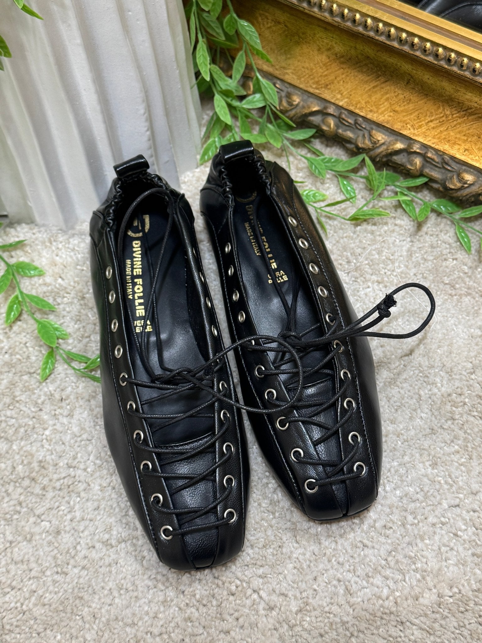 Ballerina in pelle lace up Divine Follie - GiuGiò | Shop online