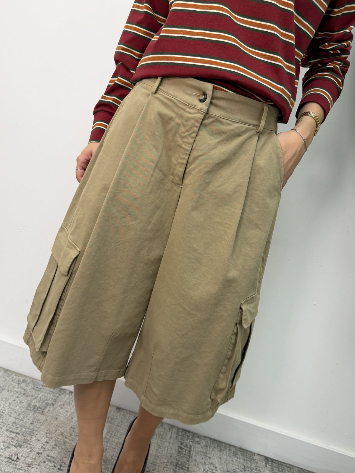 Bermuda cargo over in gabardine MyD - GiuGiò | Shop online