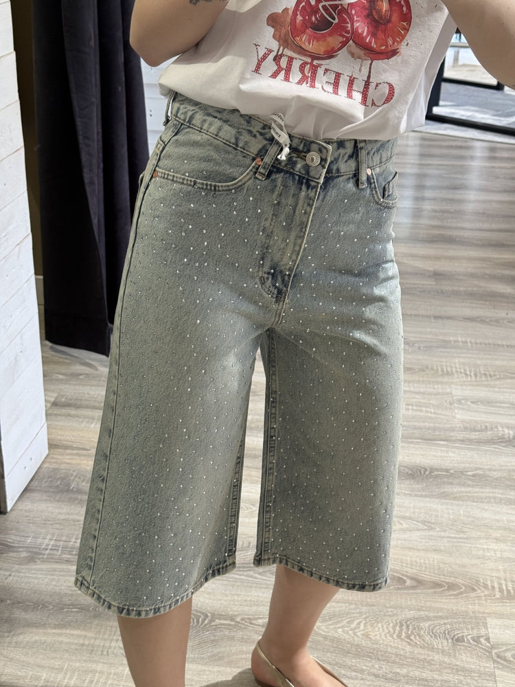 Bermuda di jeans con strass Susy Mix - GiuGiò | Shop online
