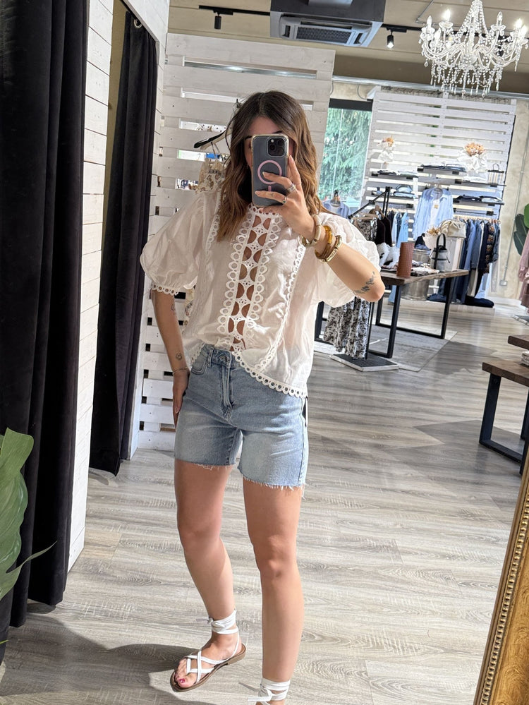 Bermuda in denim taglio vivo MyD - GiuGiò | Shop online