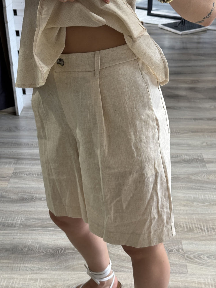 Bermuda in lino con pinces Tensione In - GiuGiò | Shop online