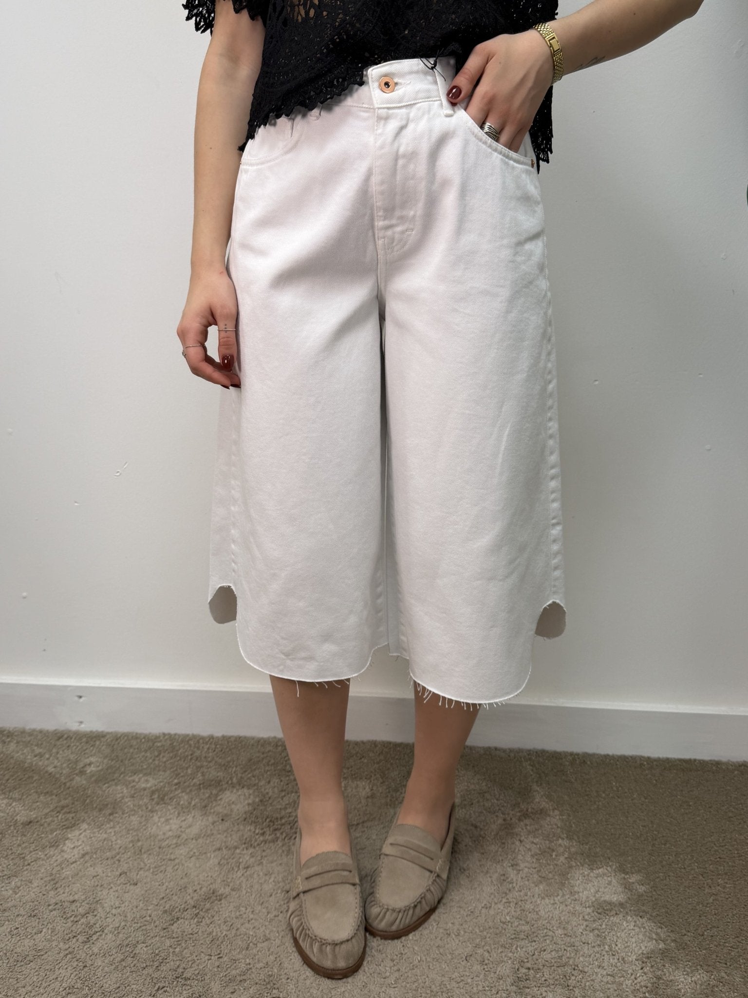 Bermuda jorts denim bianco Tensione In - GiuGiò | Shop online