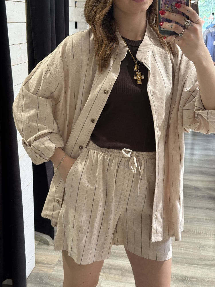 Bermuda rigato misto lino HaveOne - GiuGiò | Shop online