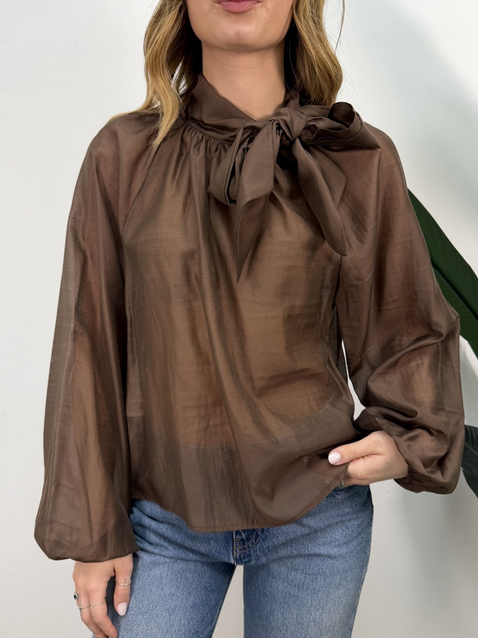 Blusa con fiocco in tencel Susy Mix - GiuGiò | Shop online