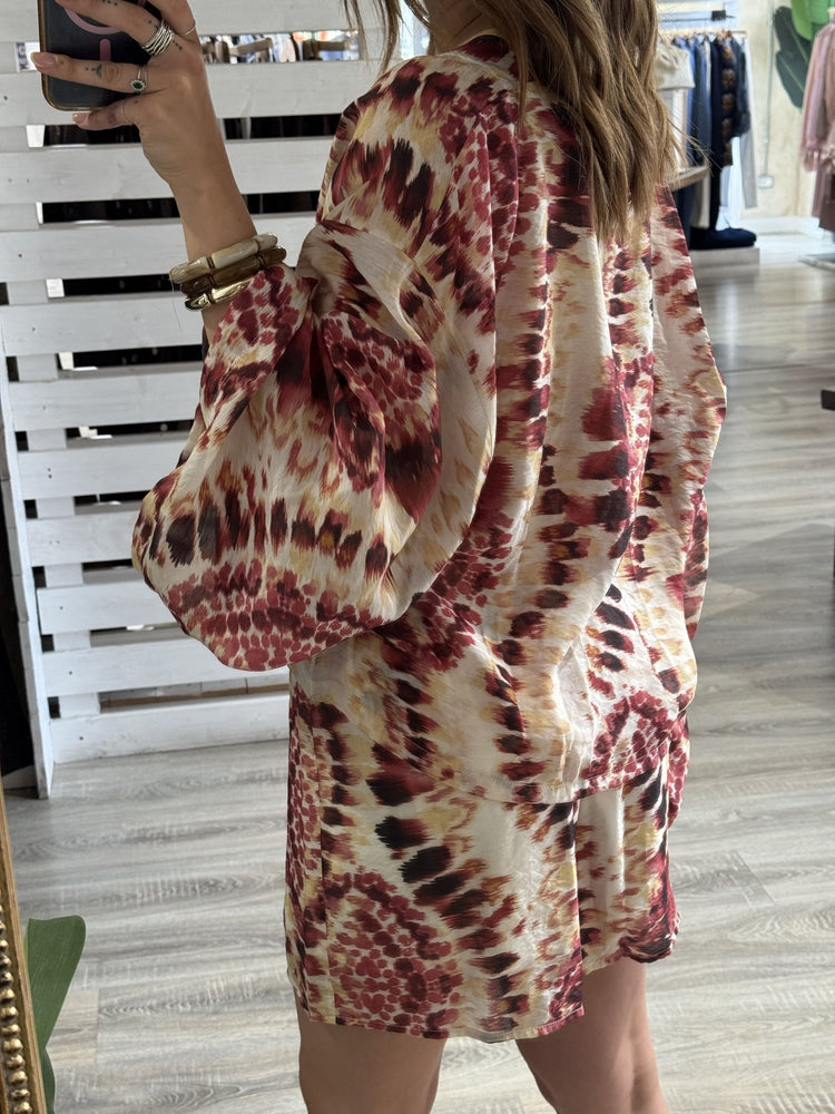 Blusa fantasia tie - dye scollo V manica ampia Tensione In - GiuGiò | Shop online