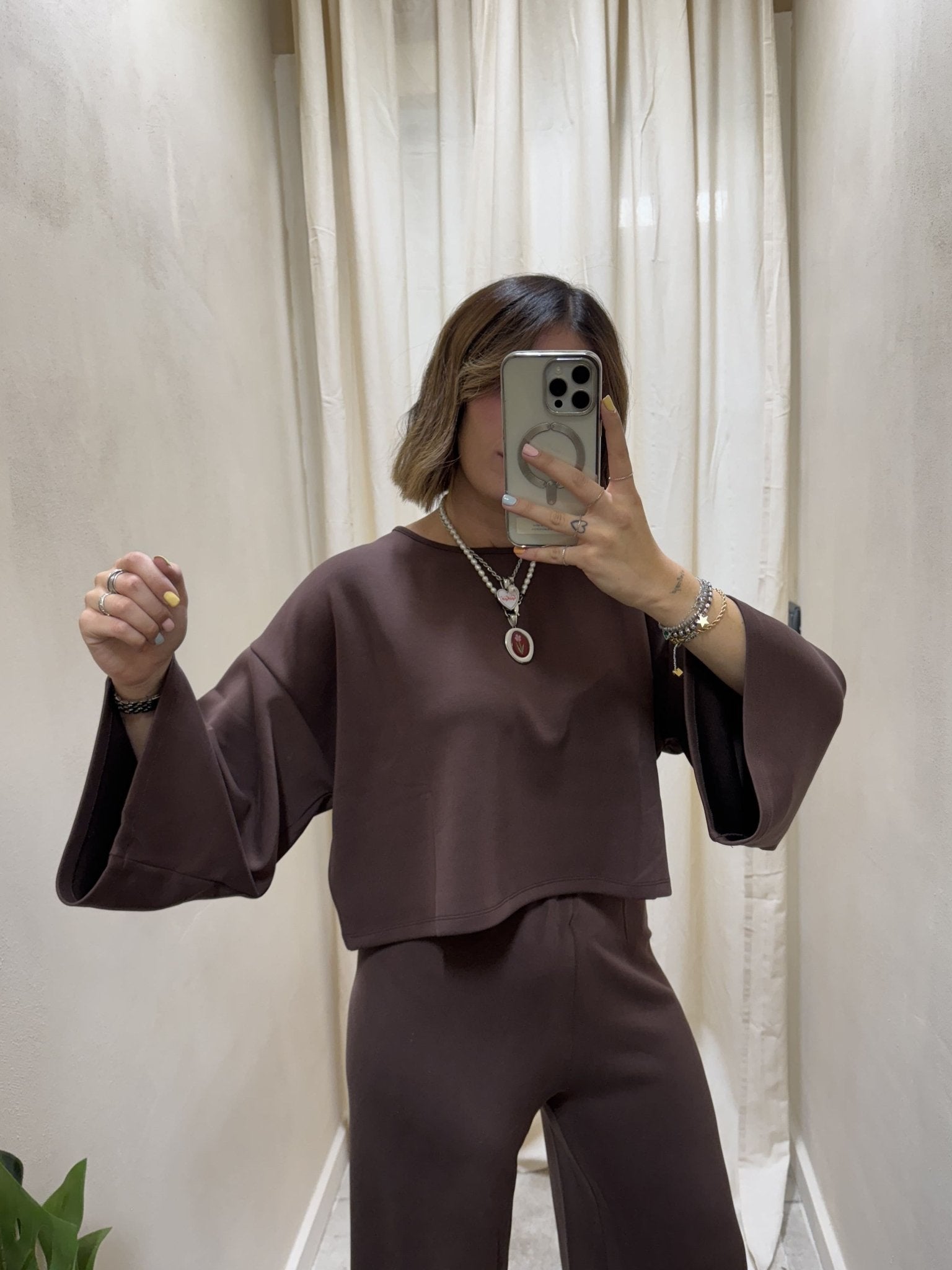 Blusa in modal scollo barca manica lunga BSB - GiuGiò | Shop online