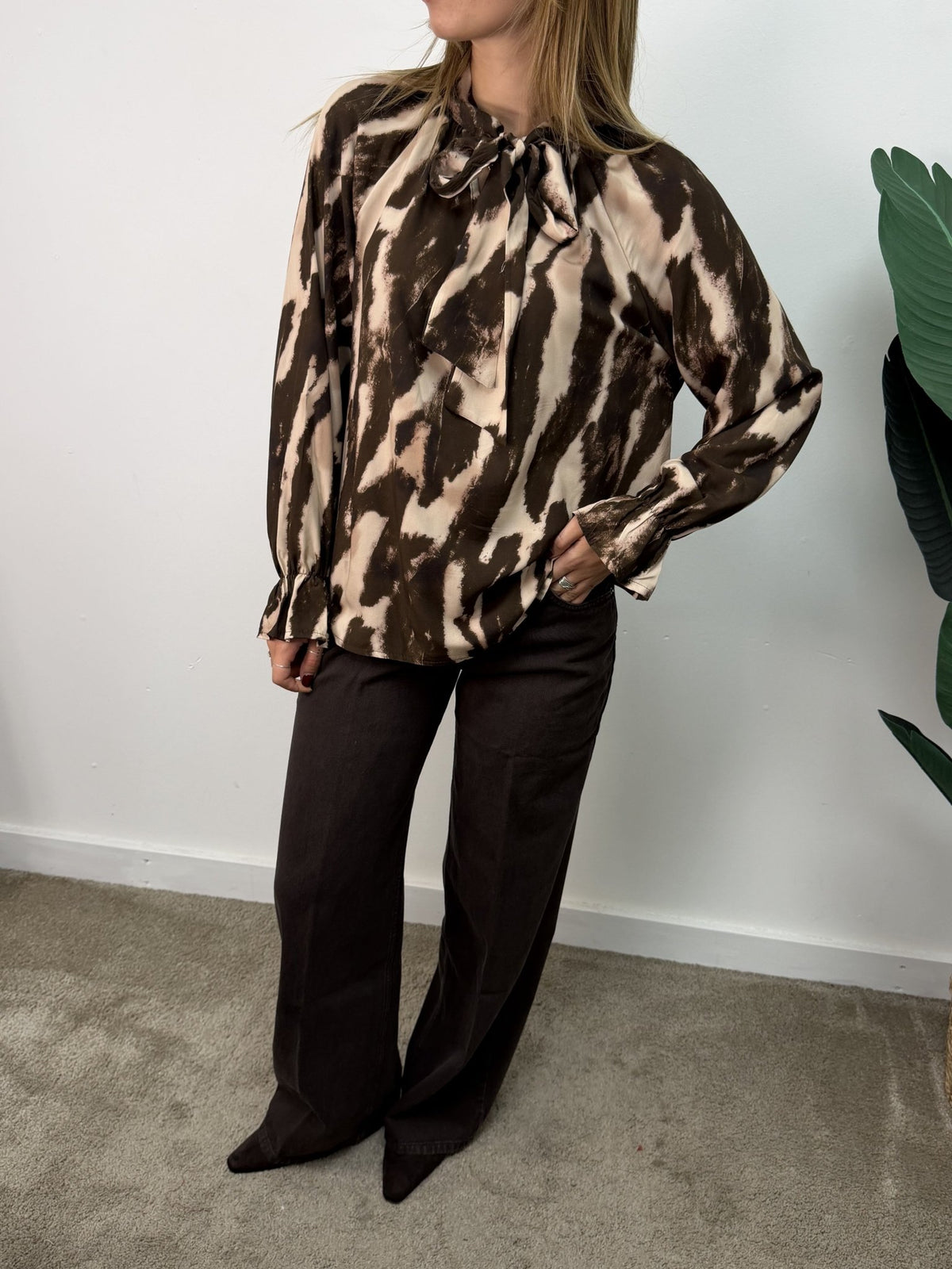 Blusa in viscosa con fiocco camouflage MyD - GiuGiò | Shop online