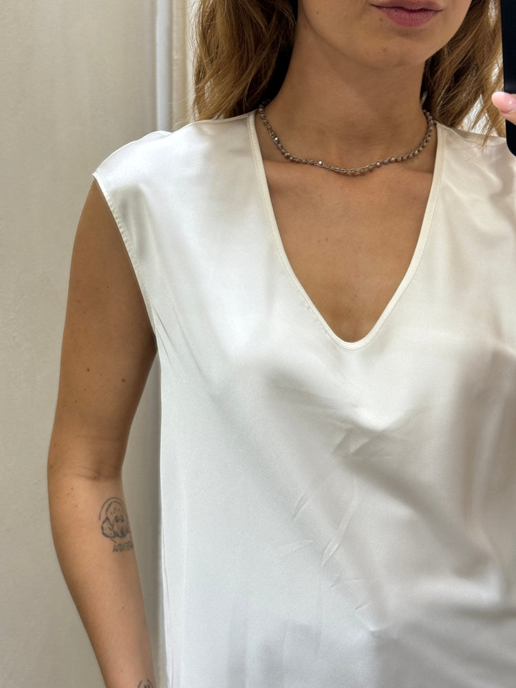 Blusa smanicata in viscosa scollo V Imperial - GiuGiò | Shop online