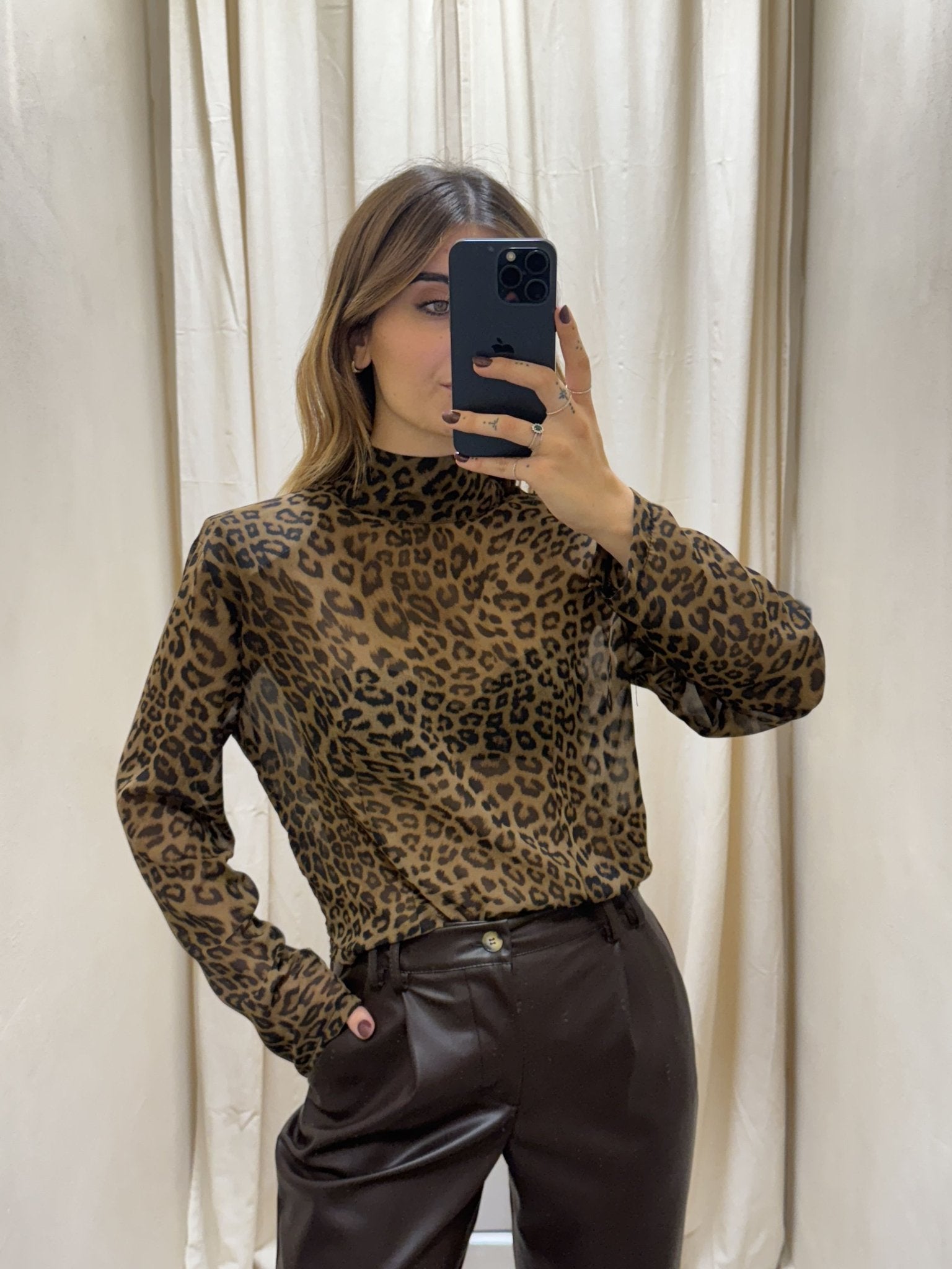 Blusa stampa animalier semitrasparente Tensione In - GiuGiò | Shop online
