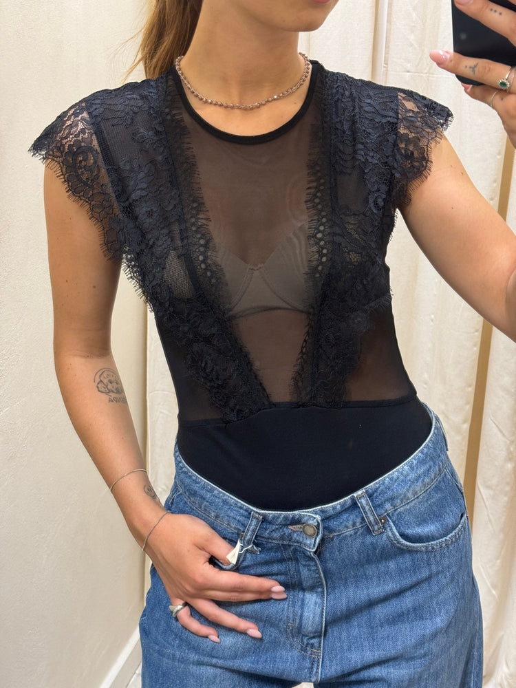 Body smanicato tulle e pizzo Imperial - GiuGiò | Shop online