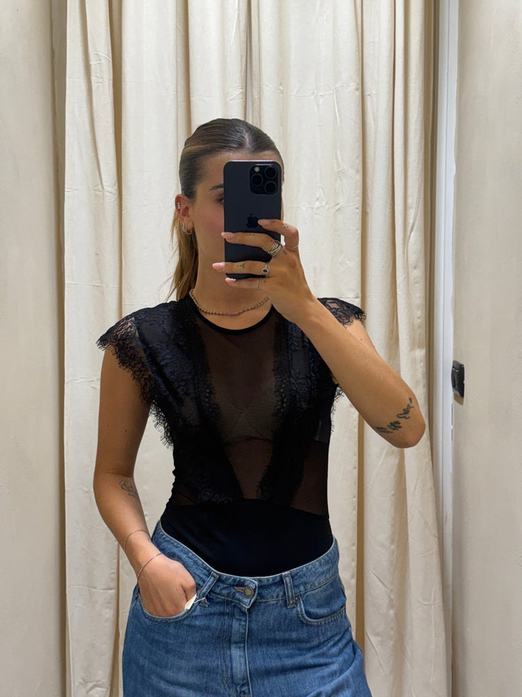 Body smanicato tulle e pizzo Imperial - GiuGiò | Shop online