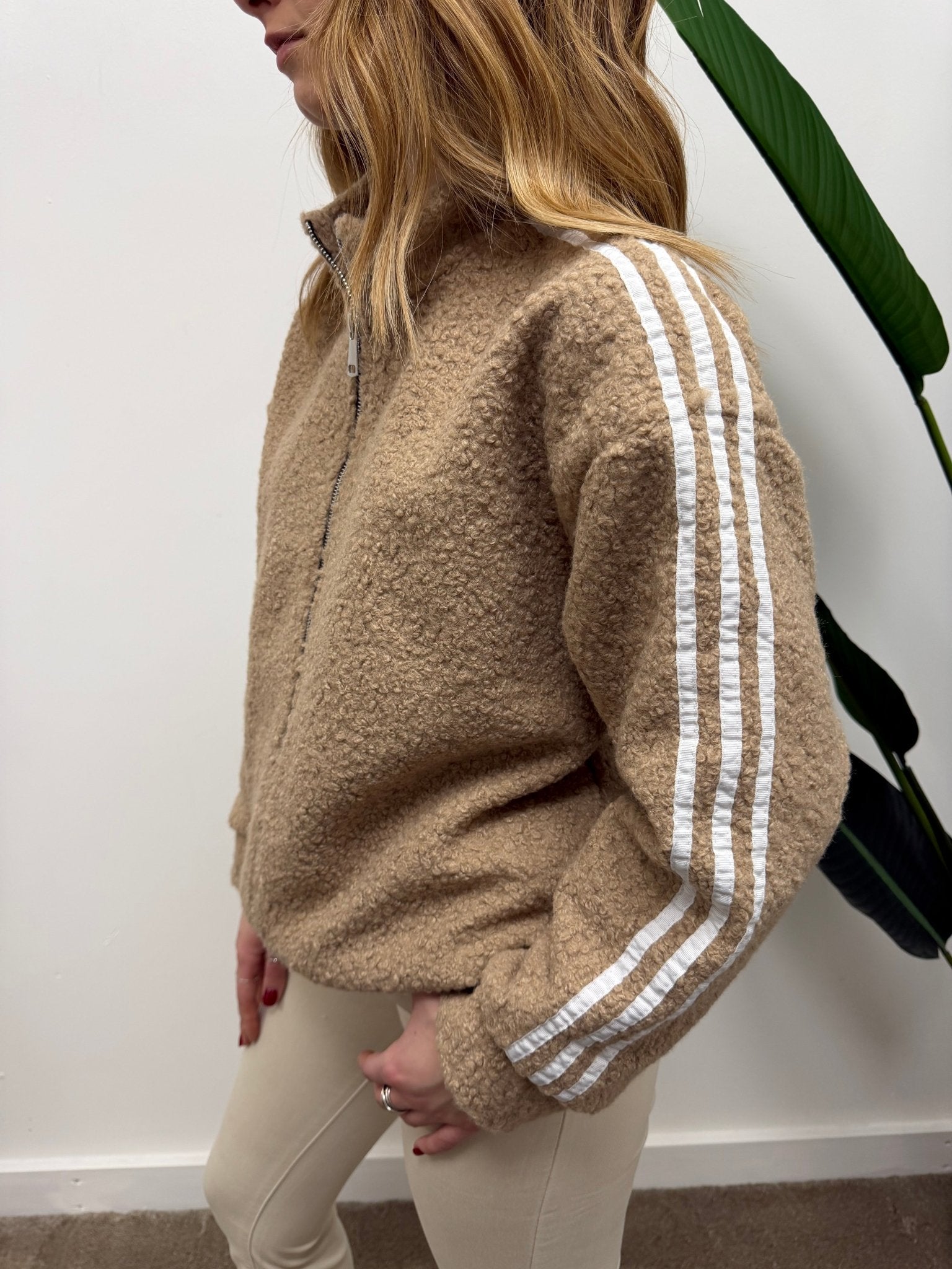 Bomber bouclè con bande laterali MyD - GiuGiò | Shop online