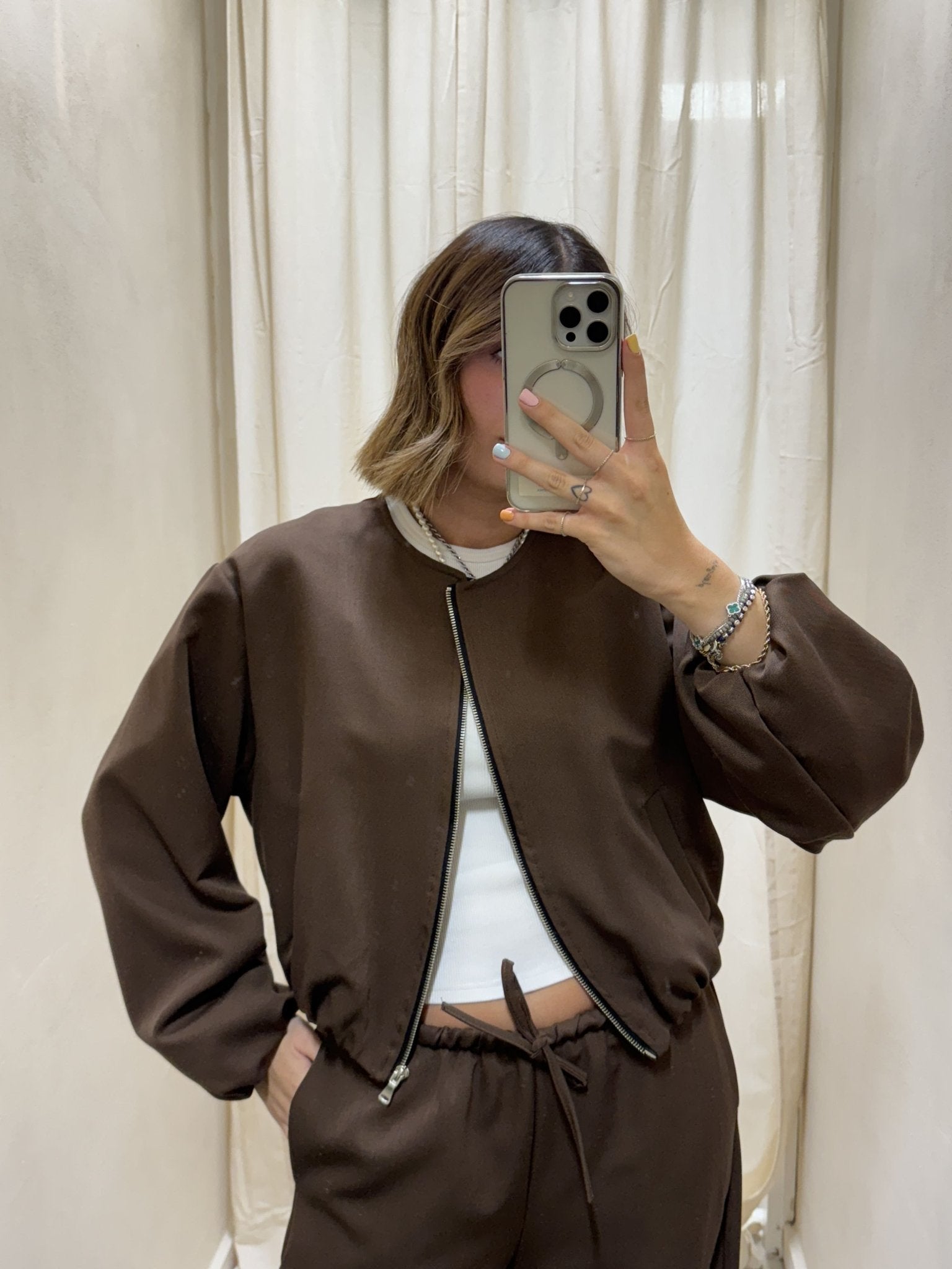 Bomber crop arricciato My - d - GiuGiò | Shop online