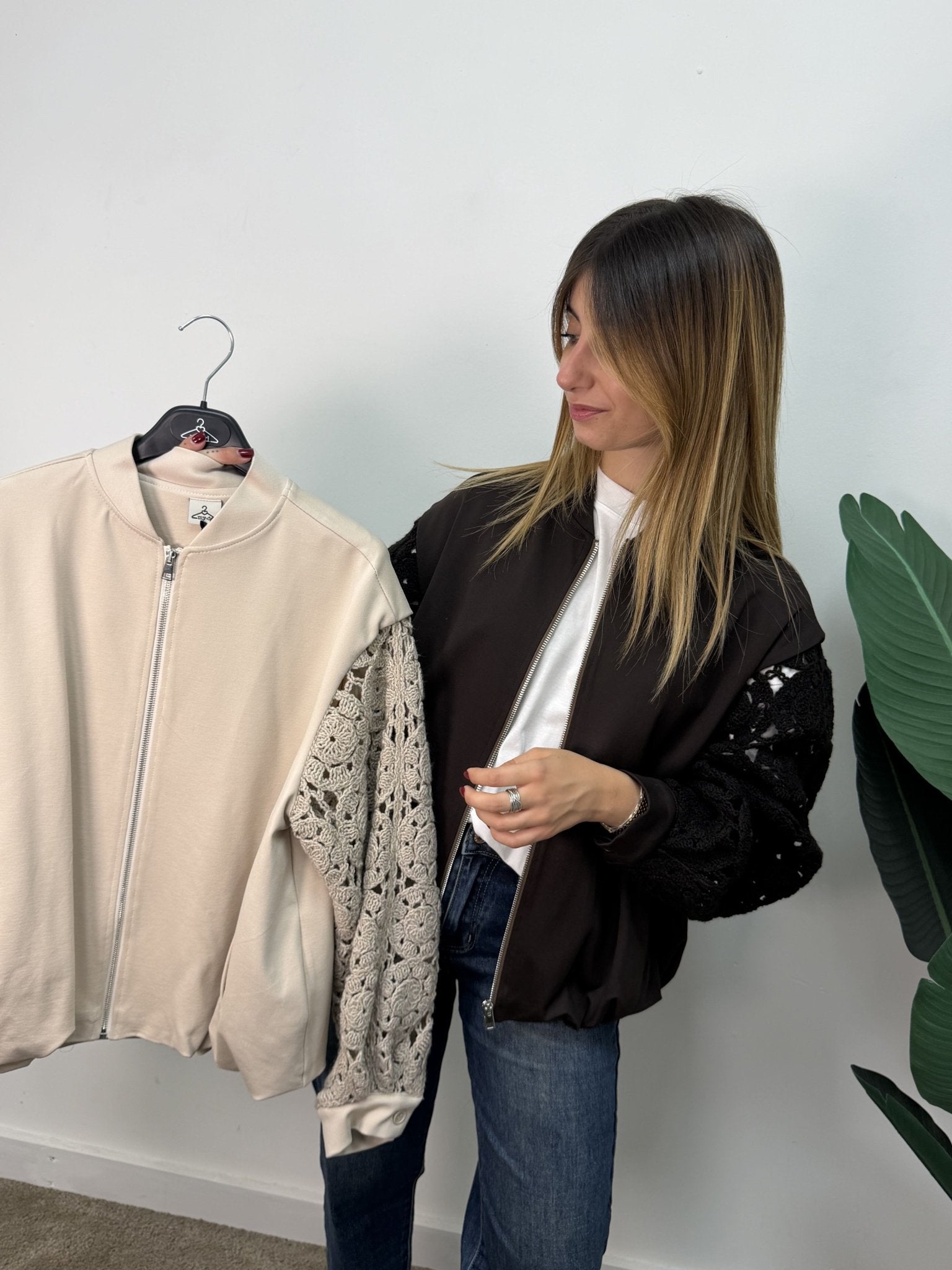 Bomber Dalia manica crochet MyD - GiuGiò | Shop online