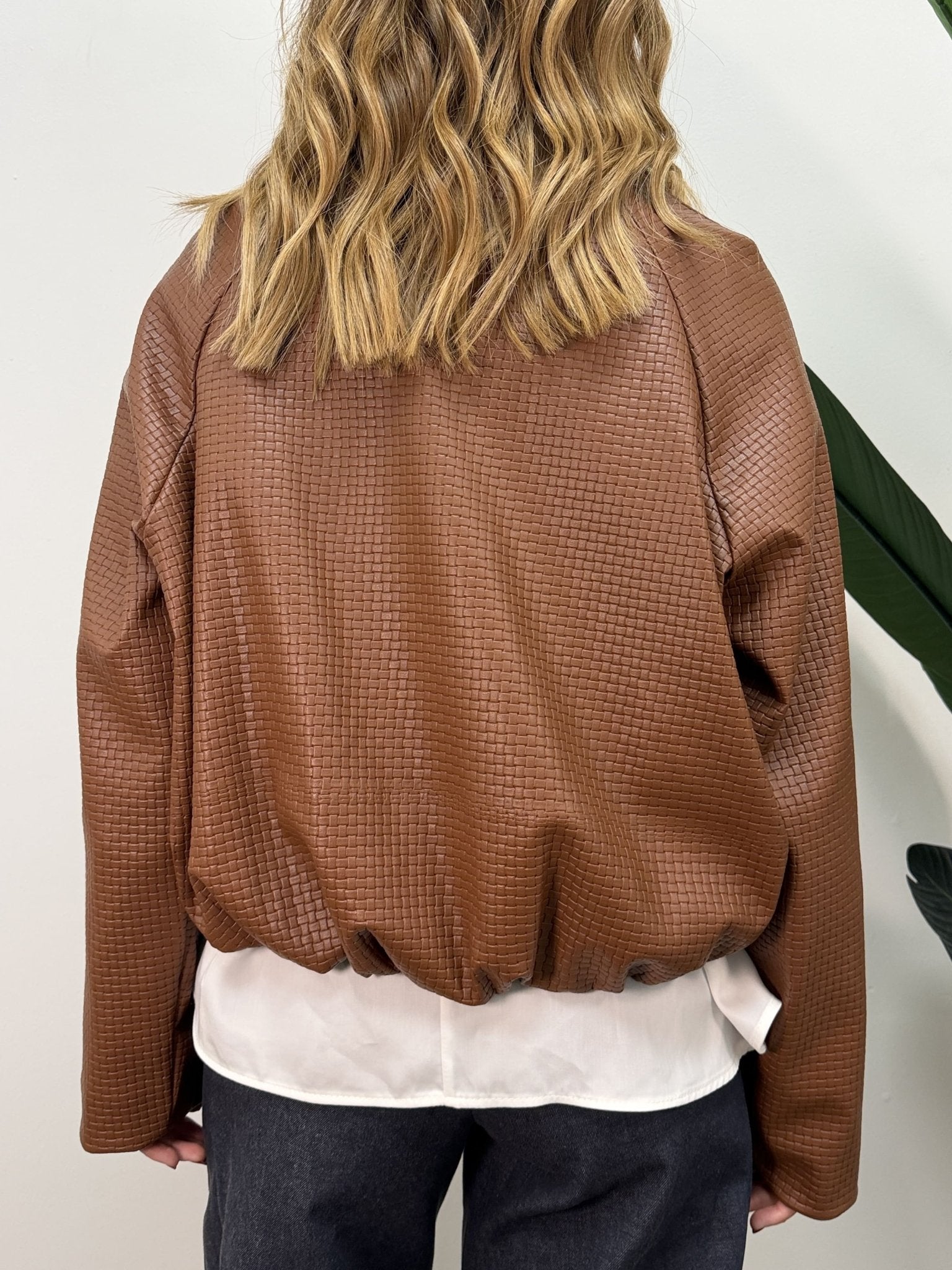 Bomber in ecopelle intrecciata HaveOne - GiuGiò | Shop online