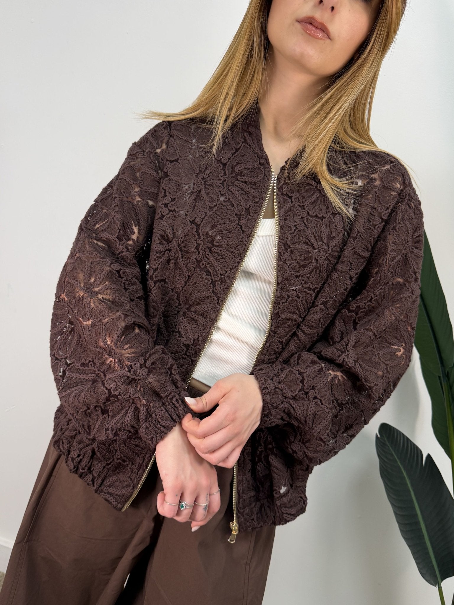 Bomber in pizzo macramè MyD - GiuGiò | Shop online