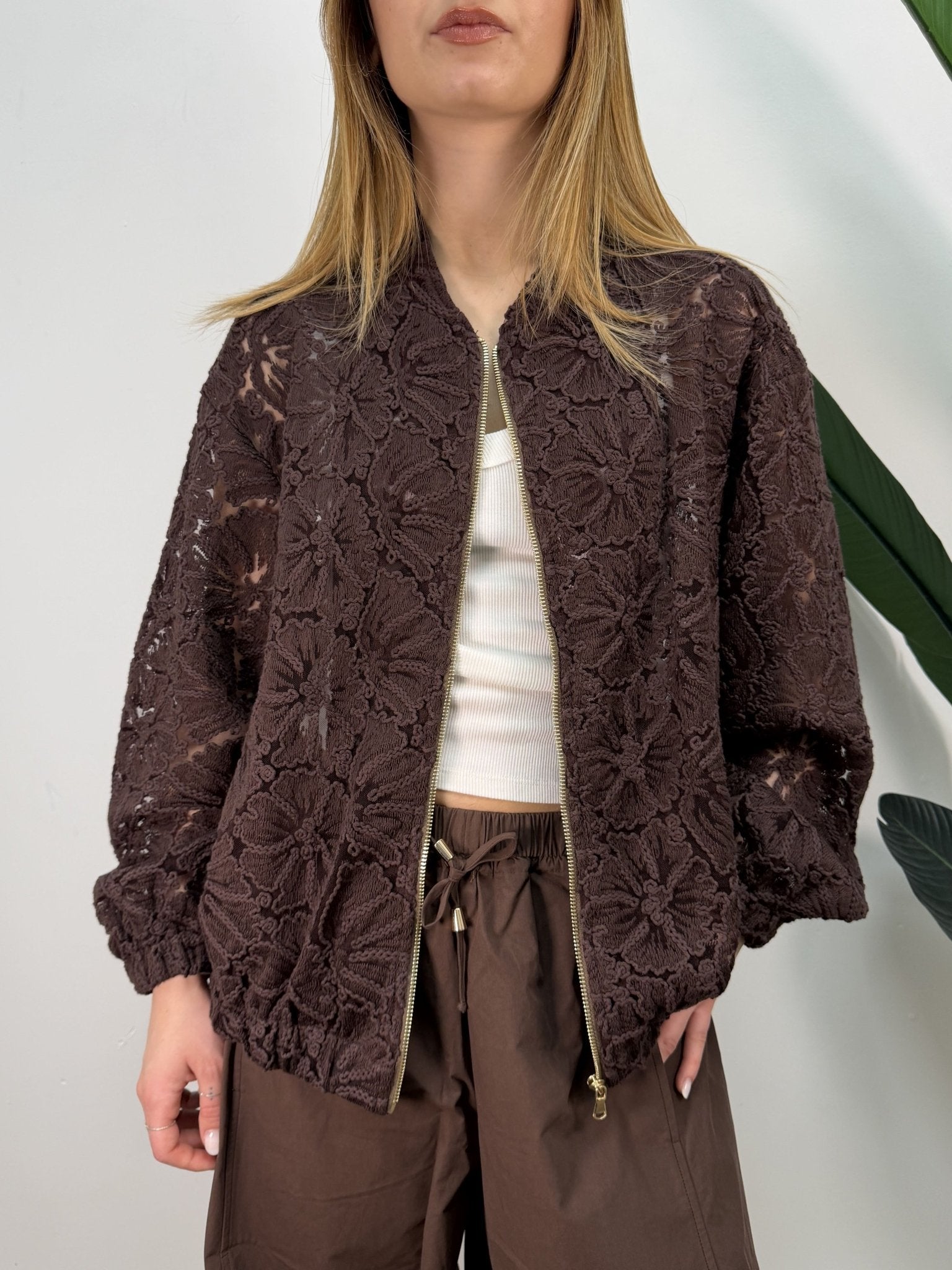 Bomber in pizzo macramè MyD - GiuGiò | Shop online