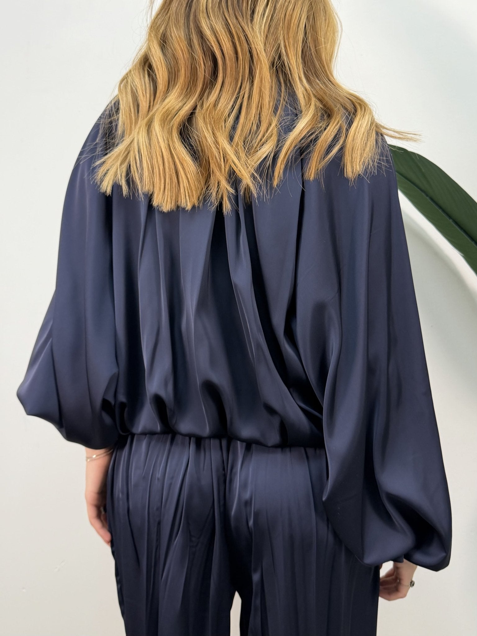 Bomber in raso lucido arricciato con manica raglan VICOLO - GiuGiò | Shop online