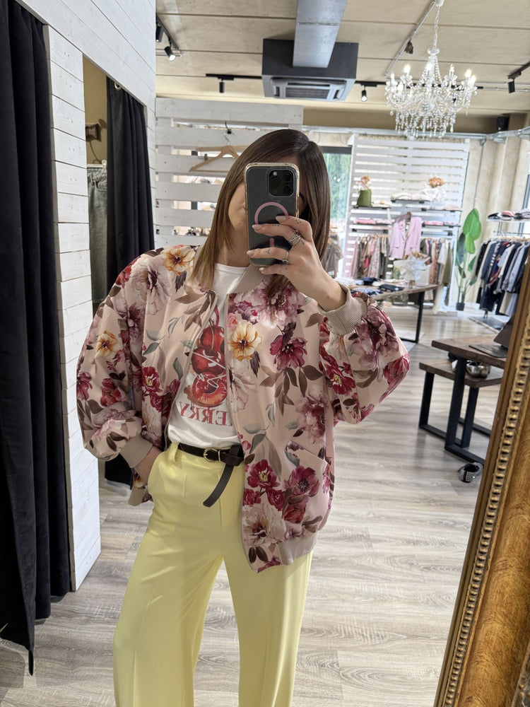 Bomber in raso stampa floreale Susy Mix - GiuGiò | Shop online