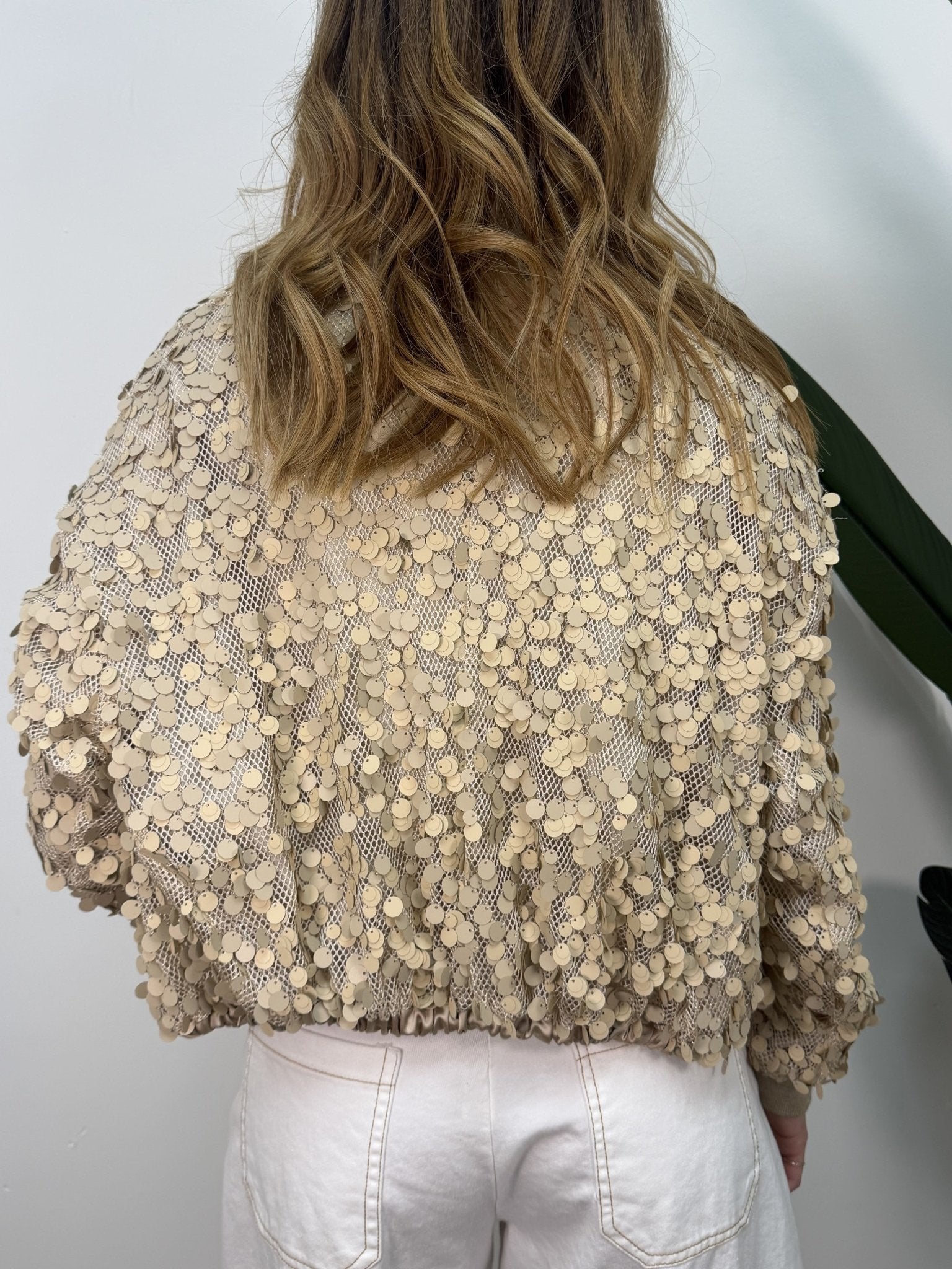 Bomber paillettes beige con zip HaveOne - GiuGiò | Shop online