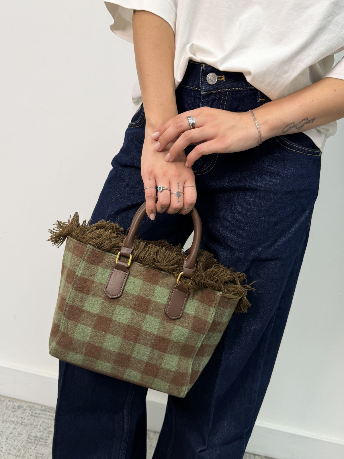 Borsa Bristol small a quadri Vicolo - GiuGiò | Shop online