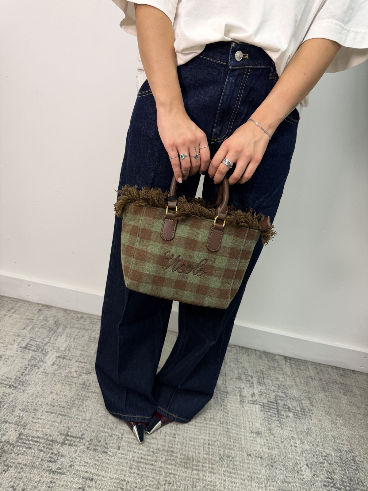 Borsa Bristol small a quadri Vicolo - GiuGiò | Shop online