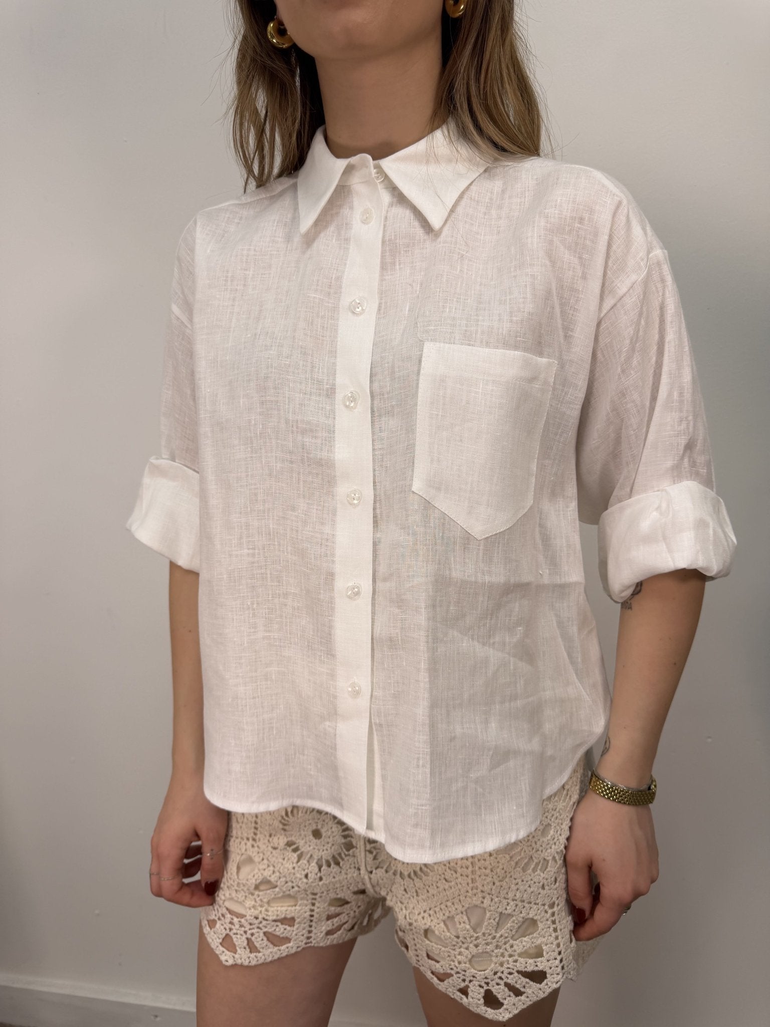 Camicia 100% Lino con taschino Tensione In - GiuGiò | Shop online