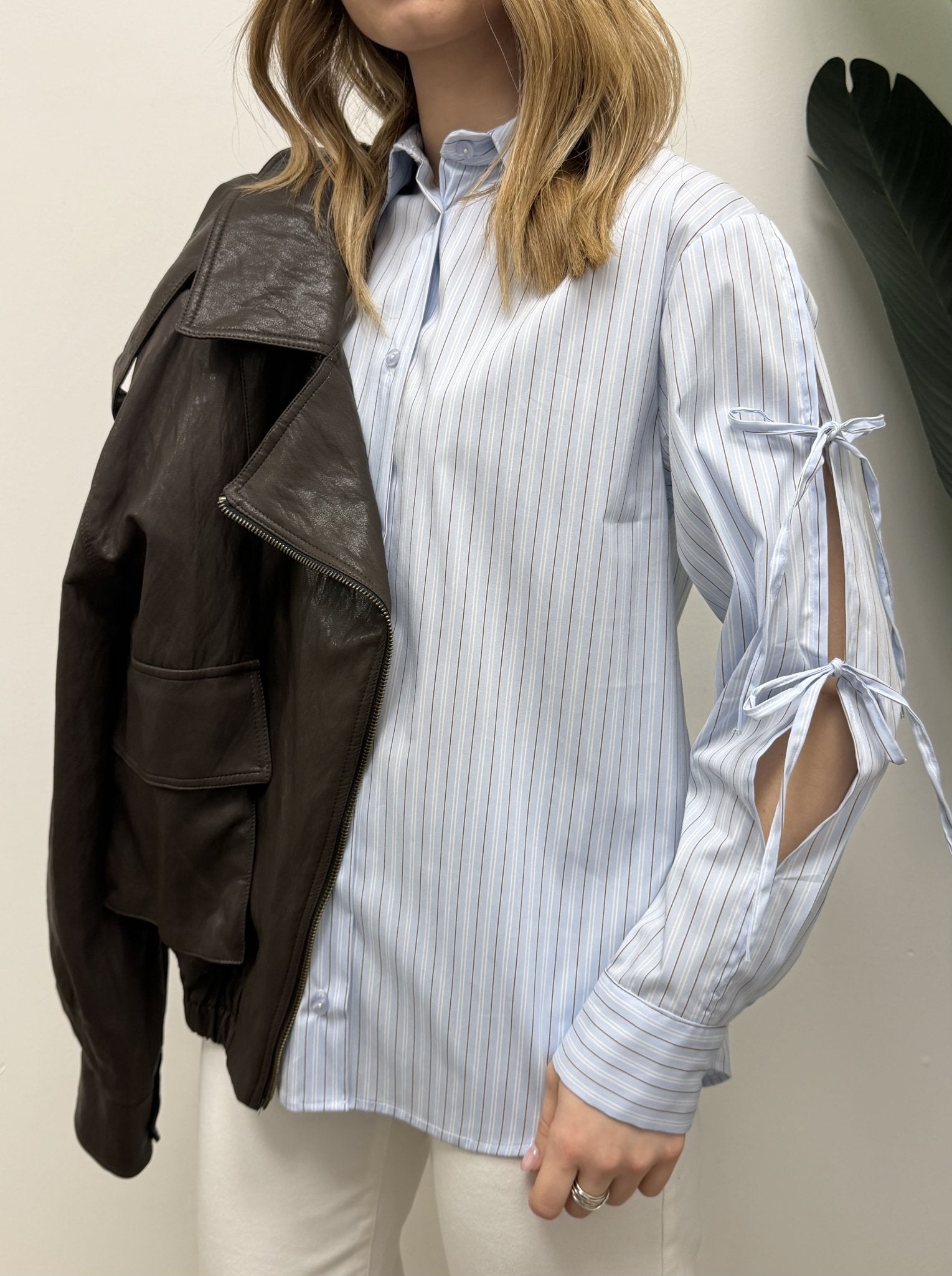 Camicia bacchettata con fiocchi sulle maniche Imperial - GiuGiò | Shop online