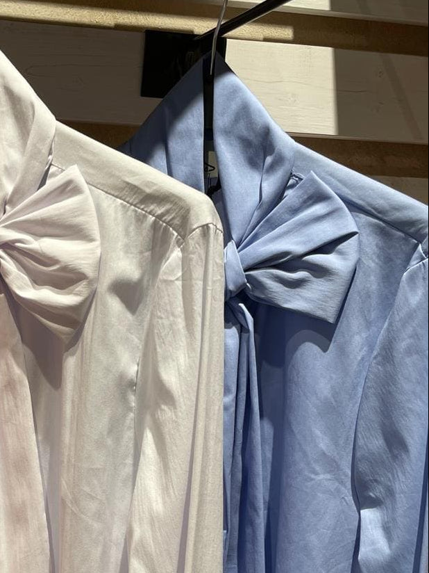 Camicia con fiocco tinta unita MyD - GiuGiò | Shop online