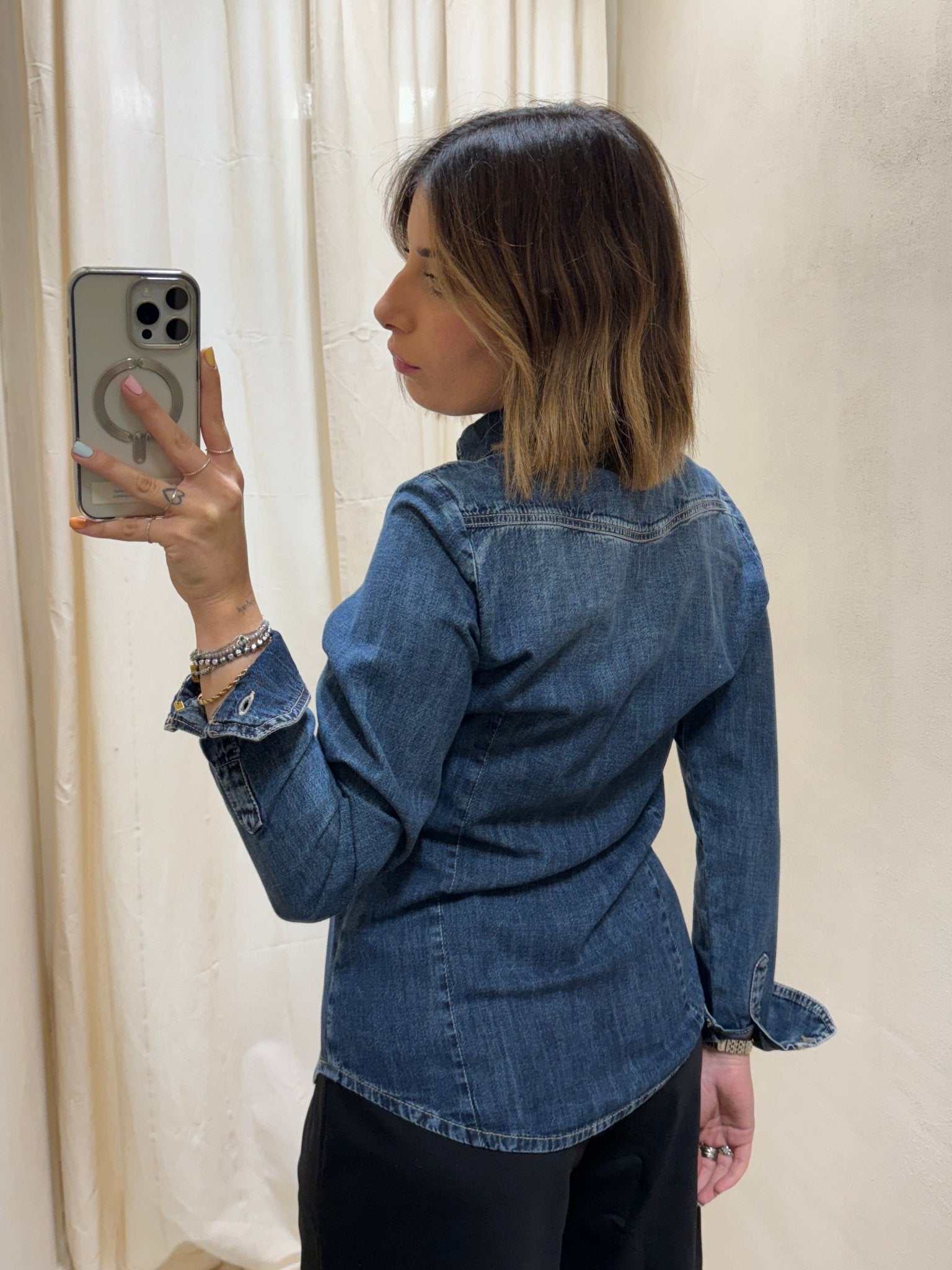 Camicia denim bottoncini slim fit Tensione In - GiuGiò | Shop online