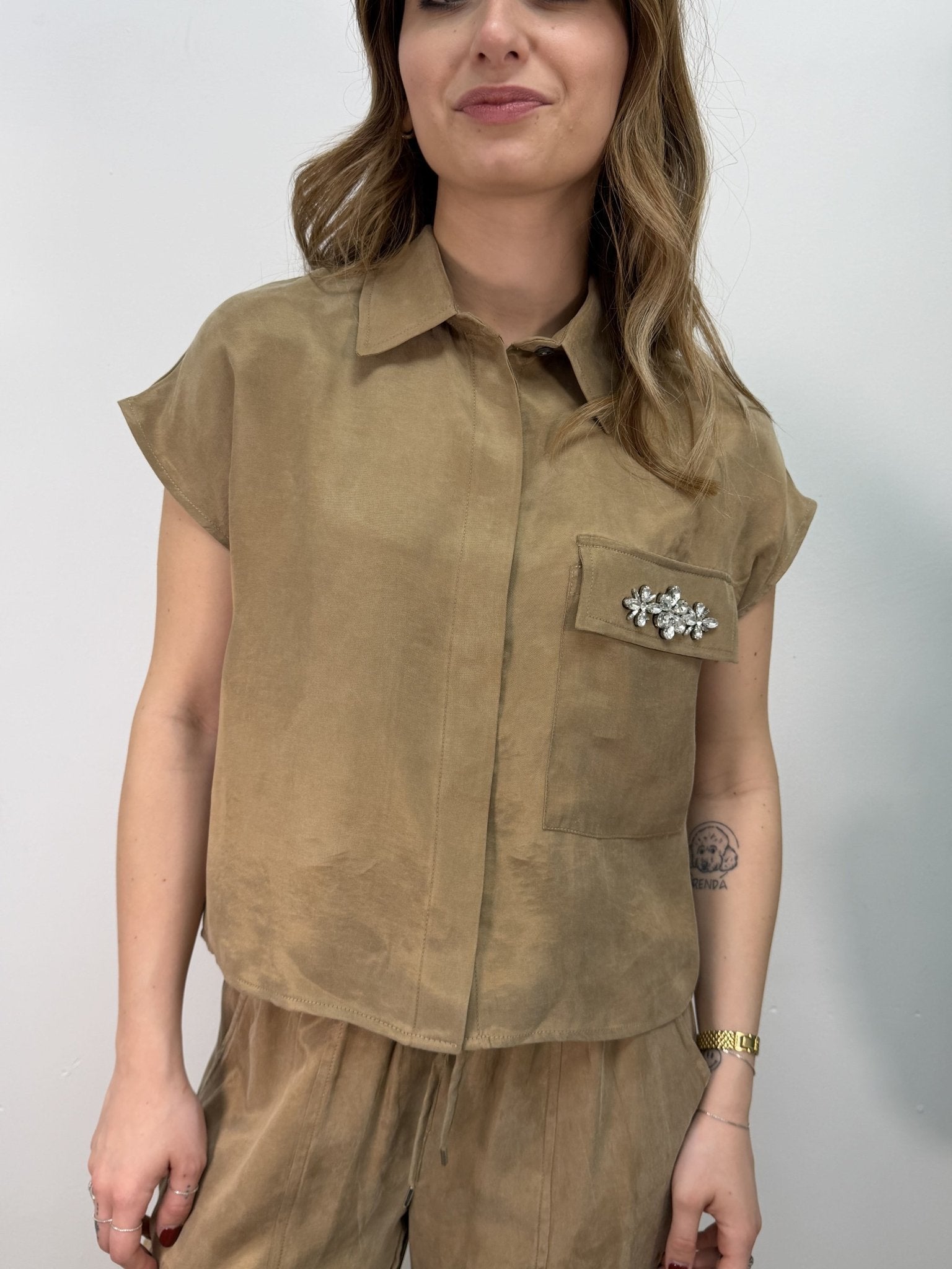Camicia in cupro con cabochon Tensione In - GiuGiò | Shop online
