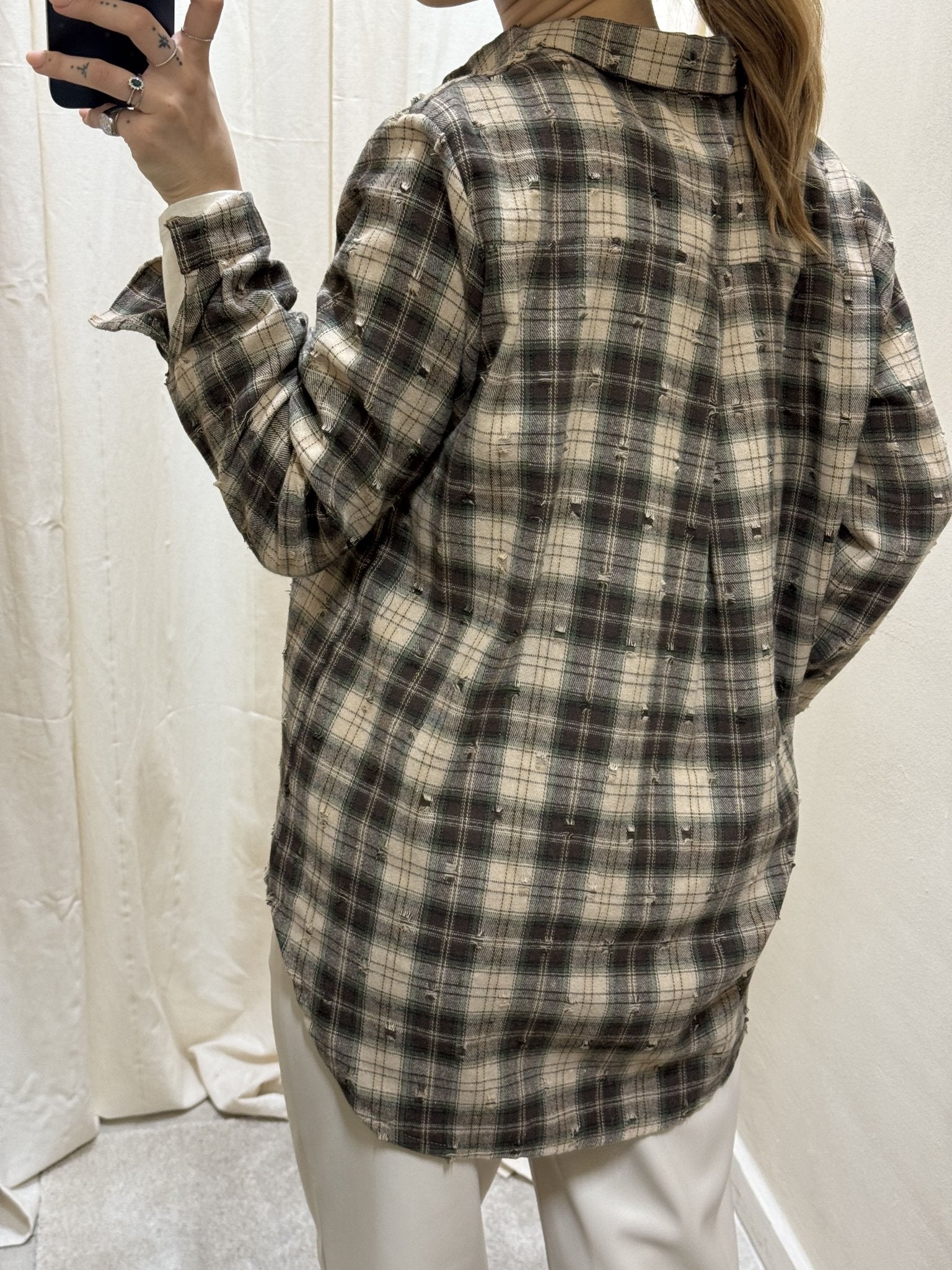 Camicia in flanella con rotture stampa check MyD - GiuGiò | Shop online