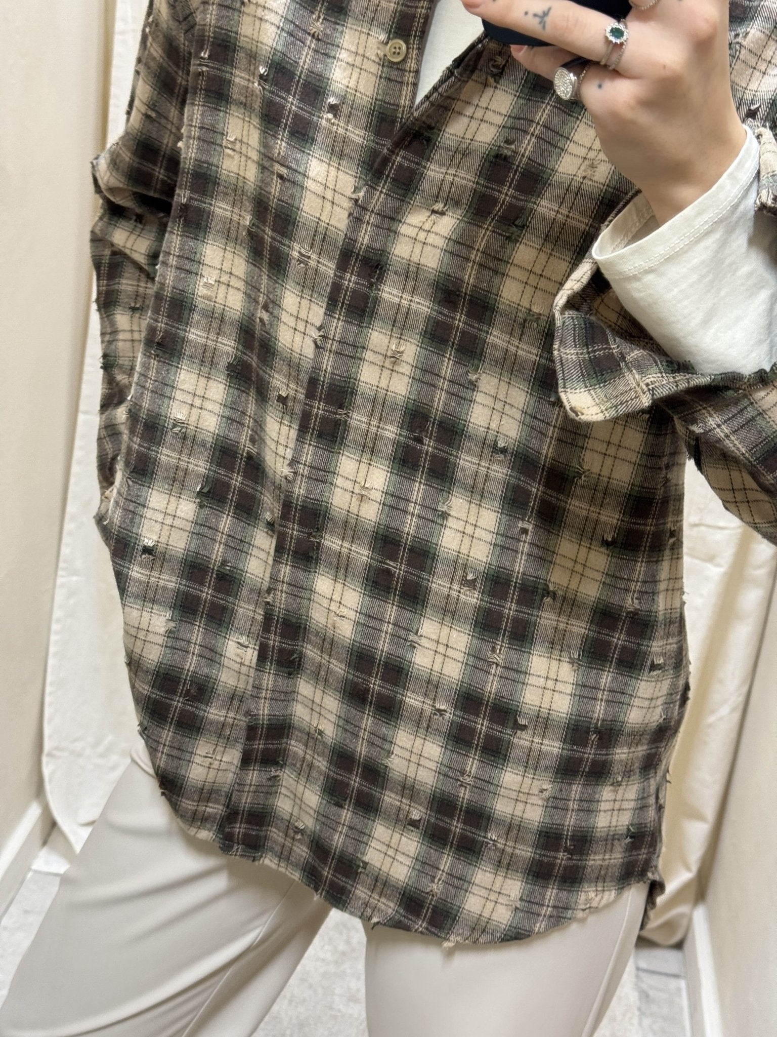 Camicia in flanella con rotture stampa check MyD - GiuGiò | Shop online