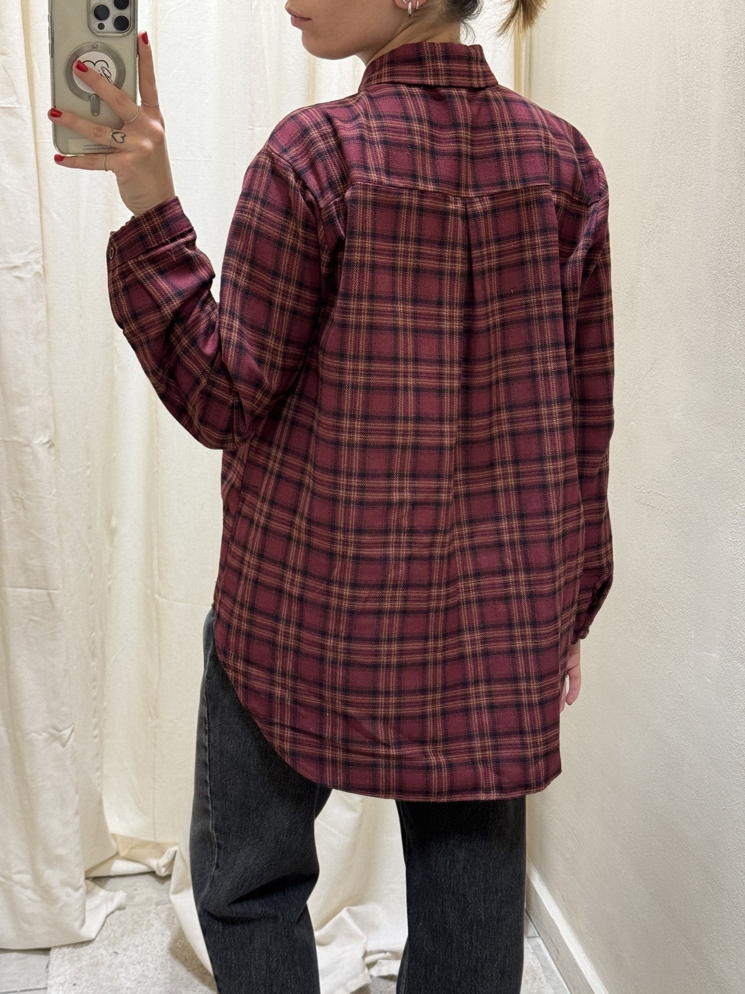 Camicia in flanella stampa check rosso MyD - GiuGiò | Shop online