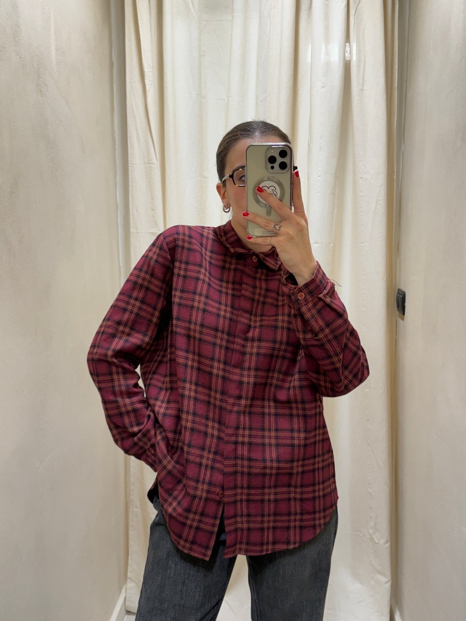 Camicia in flanella stampa check rosso MyD - GiuGiò | Shop online