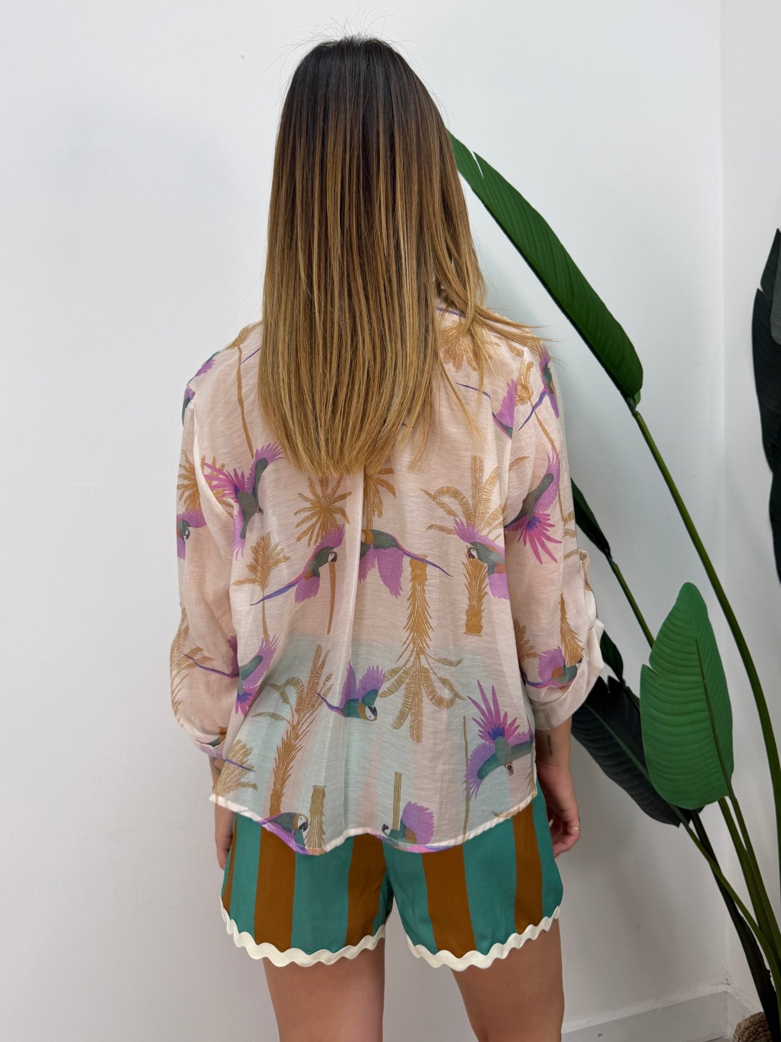 Camicia in mussola stampa pappagalli HaveOne - GiuGiò | Shop online