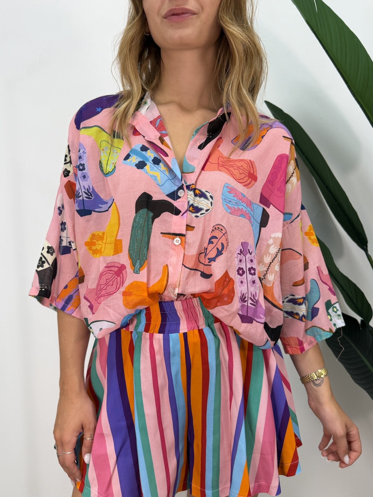 Camicia in mussola stampa texani Tensione In - GiuGiò | Shop online