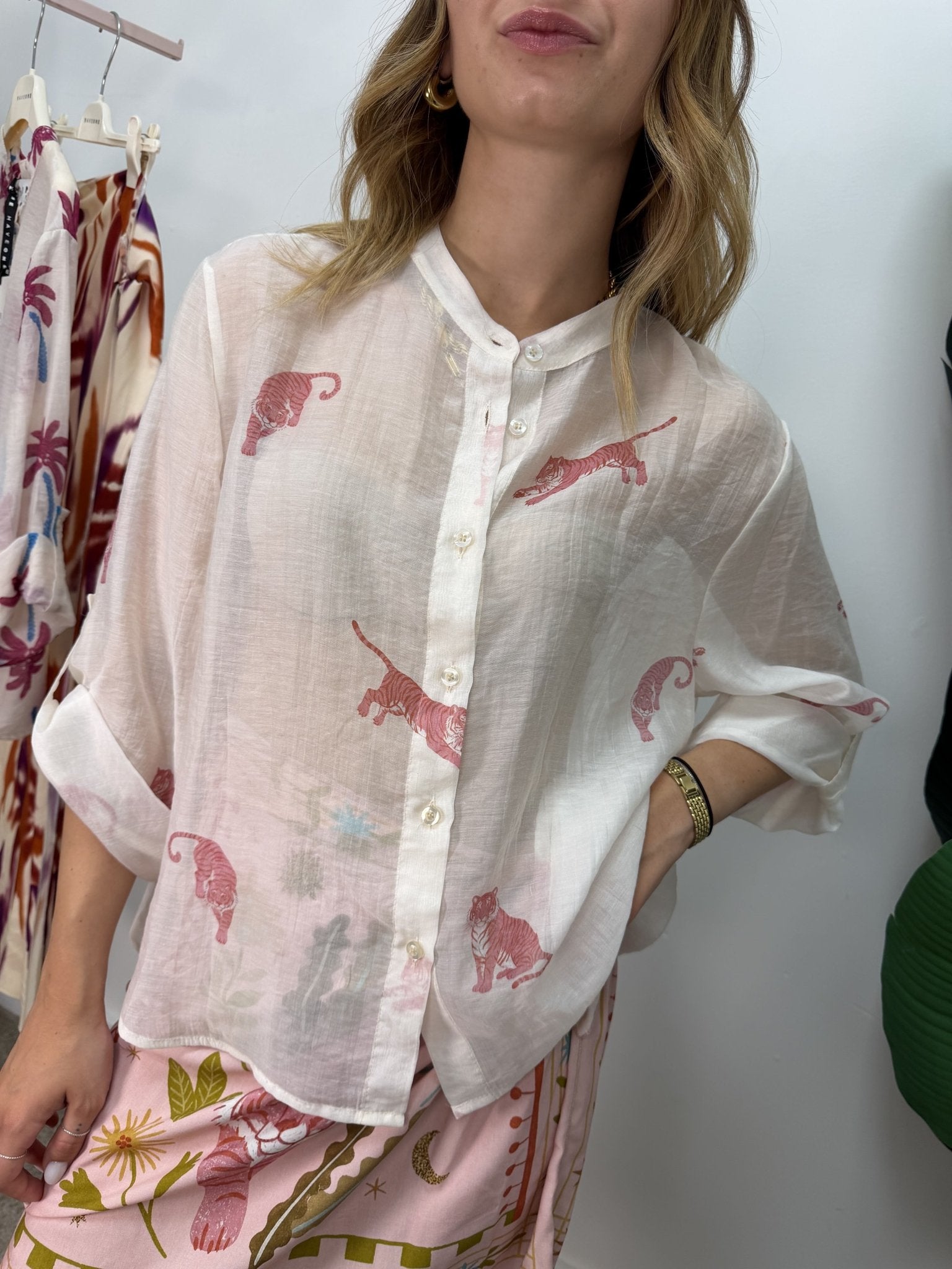 Camicia in mussola stampa "tigri" HaveOne THE ISLAND - GiuGiò | Shop online