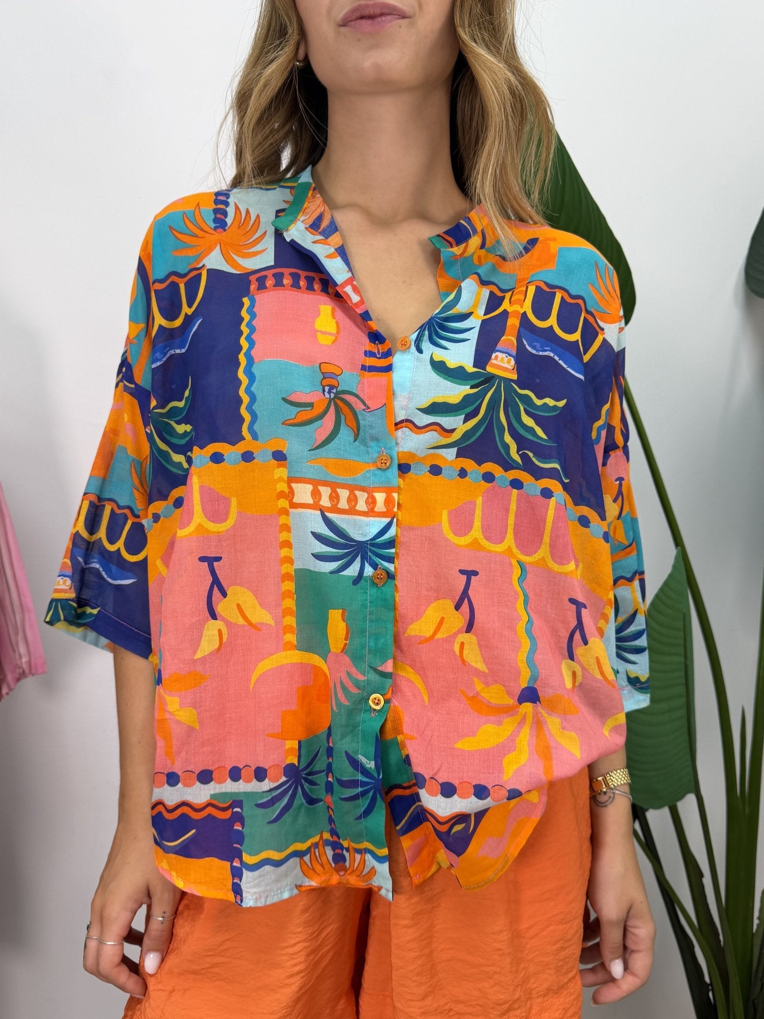 Camicia in mussola stampa tropical Tensione In - GiuGiò | Shop online