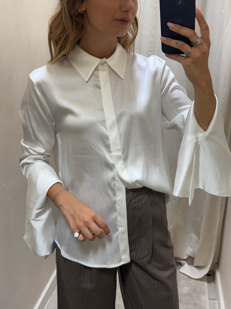 Camicia in viscosa maxi polso con rouches Please - GiuGiò | Shop online