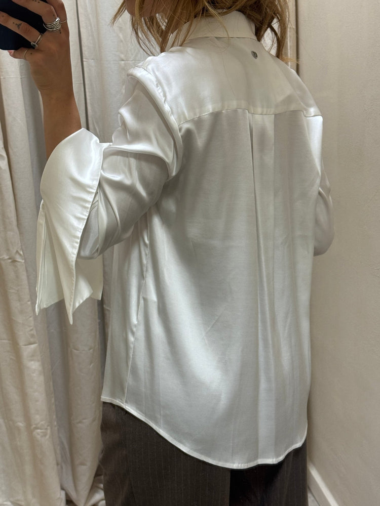 Camicia in viscosa maxi polso con rouches Please - GiuGiò | Shop online