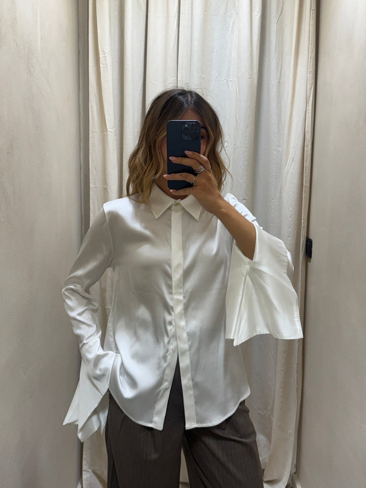 Camicia in viscosa maxi polso con rouches Please - GiuGiò | Shop online