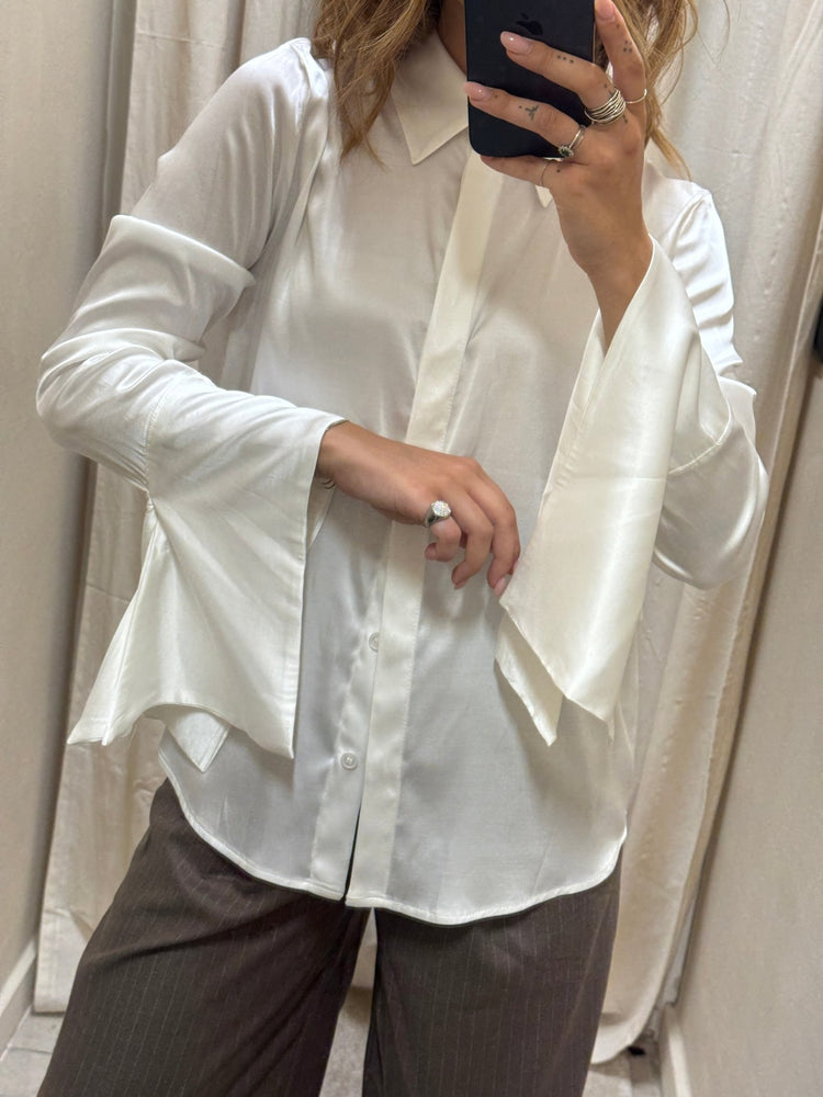 Camicia in viscosa maxi polso con rouches Please - GiuGiò | Shop online
