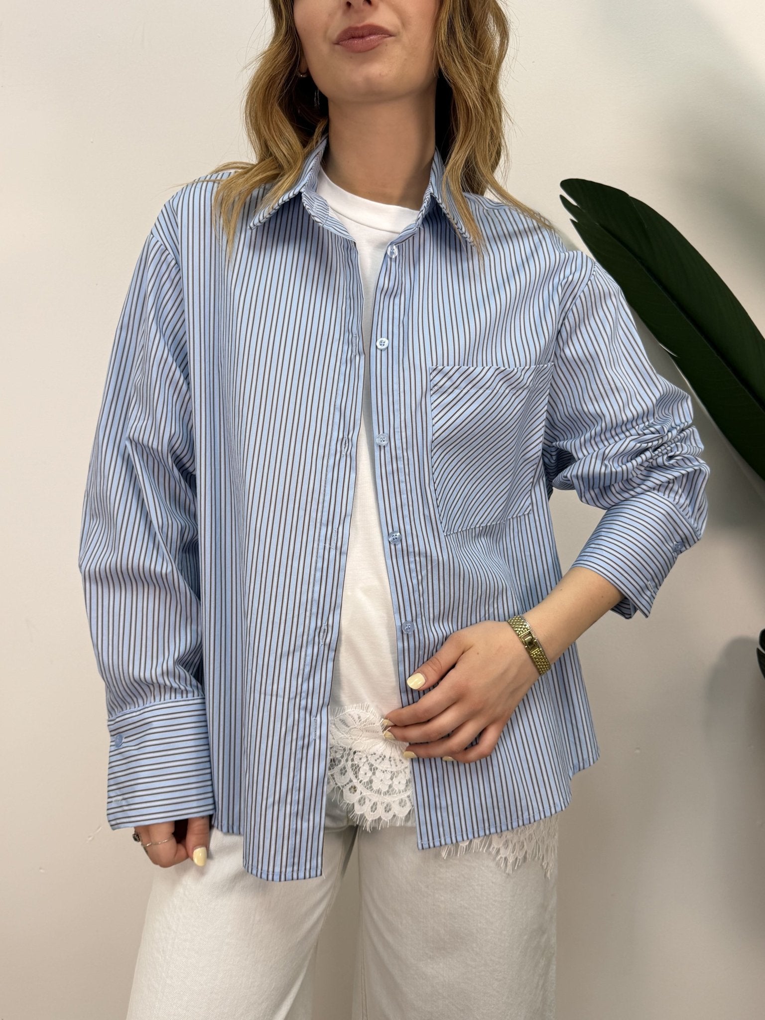 Camicia over bacchettata con taschino HaveOne - GiuGiò | Shop online