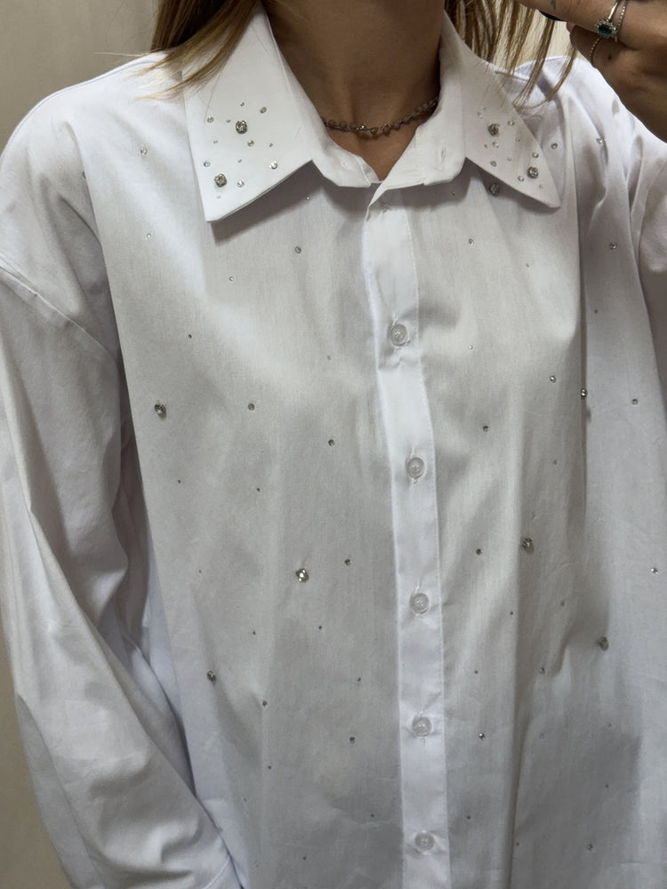 Camicia over con applicazioni gioiello Susy Mix - GiuGiò | Shop online