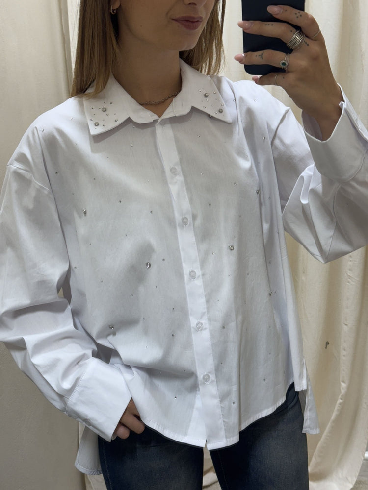 Camicia over con applicazioni gioiello Susy Mix - GiuGiò | Shop online