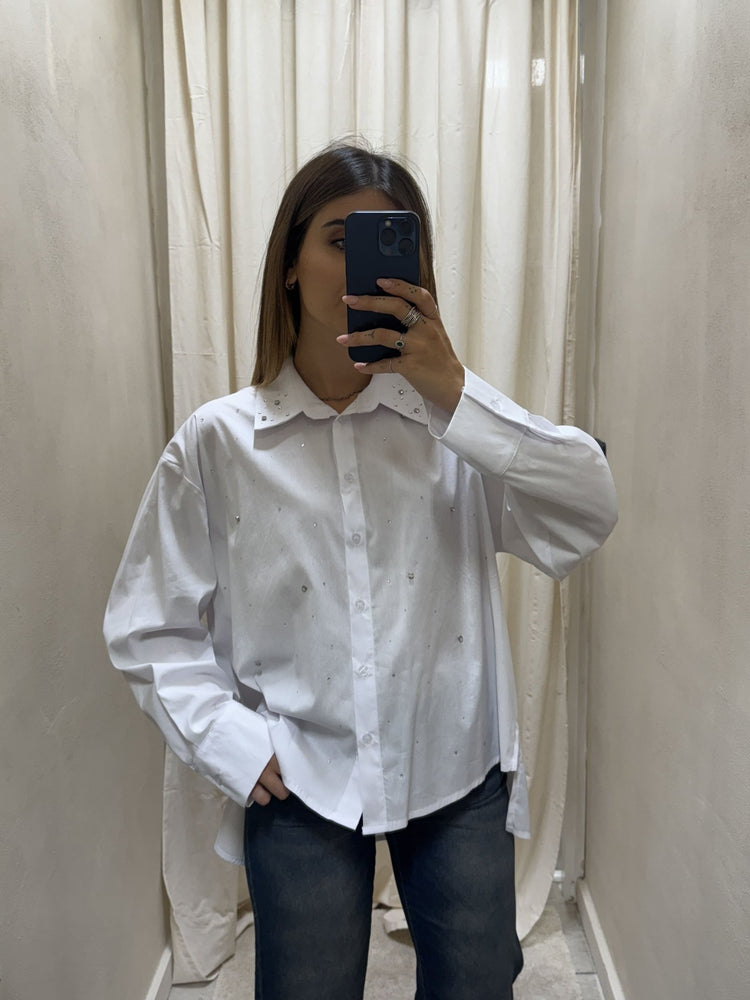 Camicia over con applicazioni gioiello Susy Mix - GiuGiò | Shop online
