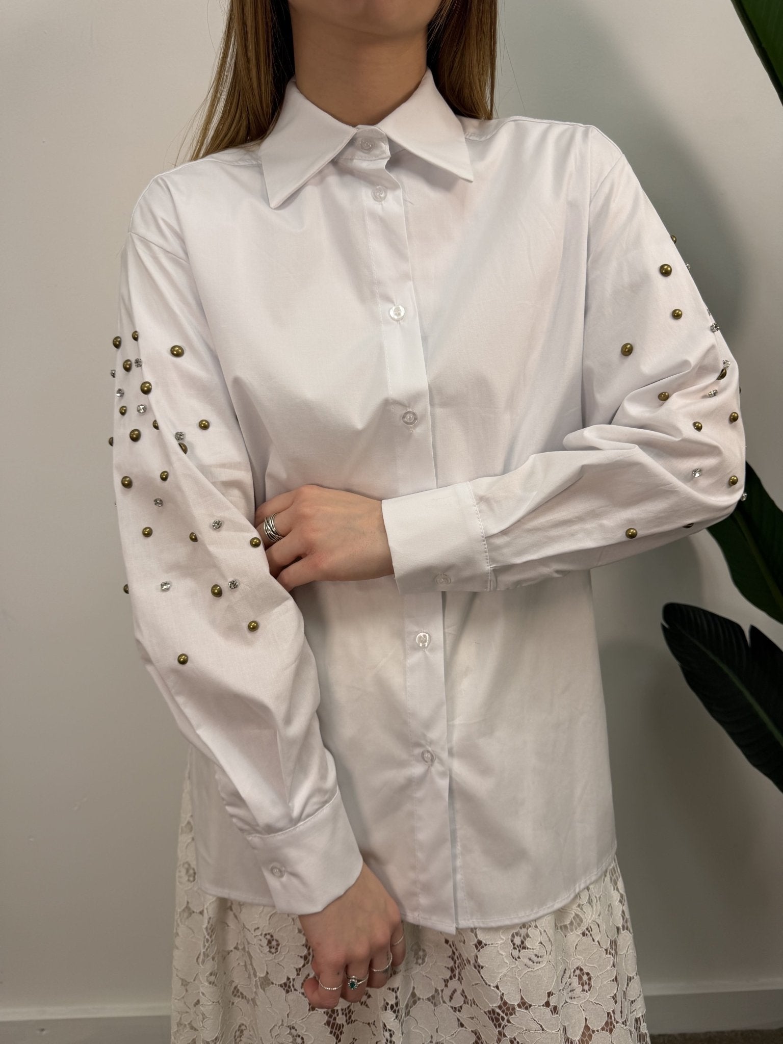 Camicia over con borchie applicate MyD - GiuGiò | Shop online