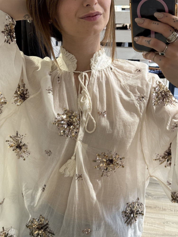 Camicia over con ricami paillettes Dixie - GiuGiò | Shop online