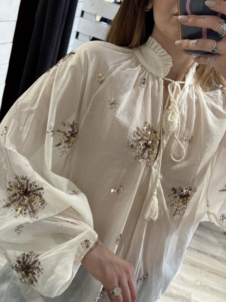 Camicia over con ricami paillettes Dixie - GiuGiò | Shop online